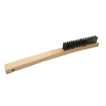 POWERWELD Scratch Brush, Long Handle Stainless Steel, 3 Row 85047